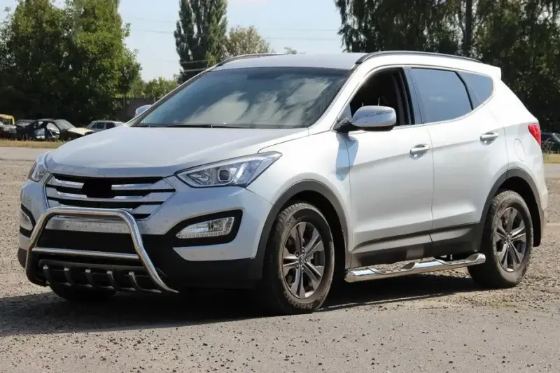 Передня дуга WT003 (нерж.) для Hyundai Santa Fe 3 2012–2018