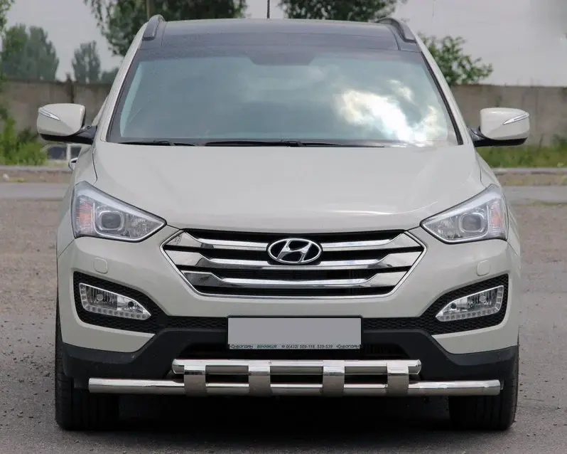 Передня дуга ST015 (нерж.) для Hyundai Santa Fe 3 2012–2018