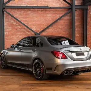 Задній дифузор з насадками Silver (Дизайн С63 2018-2021) для Mercedes-Benz C-class W205 2014–2021