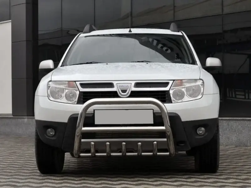 Кенгурятник без напису QT006 (нерж.) для Renault Duster 2008–2017
