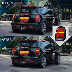 Задні LED ліхтарі в стилі Union Jack Red (2 шт) для Mini Cooper F55/56/57 2014–2023