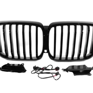 Ніздрі 1 Bar LED (2019-2022, чорний глянцевий) для BMW X5 G05 2019–2026