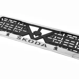 Рамка під номер хром Skoda (1 шт, нержавіюча сталь) для Skoda