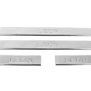 Накладки на пороги Carmos V2 (4 шт, нерж) для Seat Leon 2013–2020