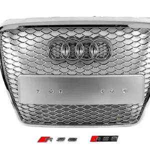 Передня решітка RS-style (Сірий з хромом) для Audi A6 C6 2004–2011