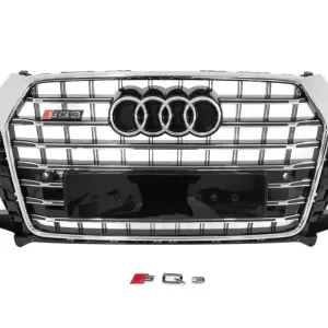 Передня решітка SQ-Style (2015-2019, чорна з хромом) для Audi Q3 2011–2019