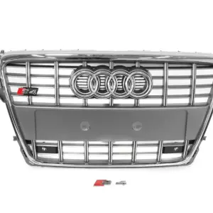 Передня решітка S-style (2007-2011, сіра з хромом) для Audi A4 B8 2007–2015