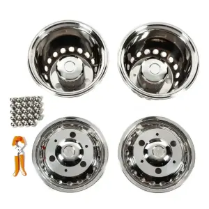 Ковпаки з нержавійки Ексклюзив V3 (2 катковий, 4 шт) для Mercedes-Benz Sprinter W907/W910 2018–