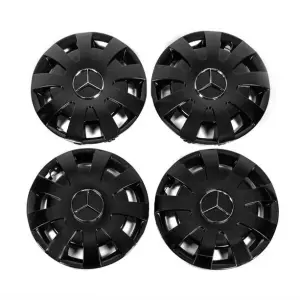 Ковпаки чорні ABS (1-катковий, 4 шт) для Mercedes-Benz Sprinter W907/W910 2018–