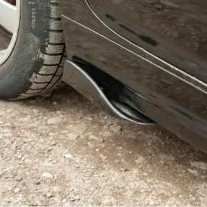 Універсальні Flap накладки на бокові пороги тип-F (2 шт, чорний глянець, ABS-пластик)