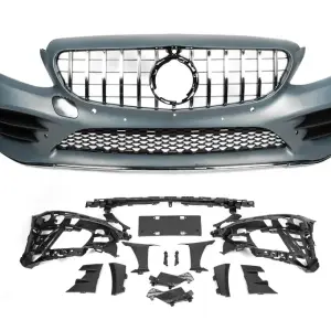 Передній бампер в зборі (AMG Line 2018-2021) для Mercedes-Benz C-class W205 2014–2021