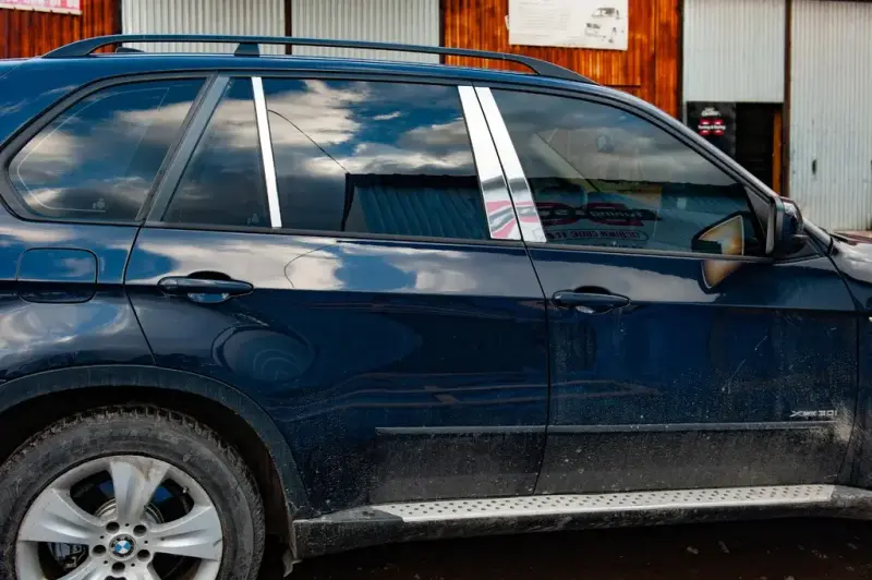 Молдинги стійок дверних (нерж.) для BMW X5 E70 2007–2013