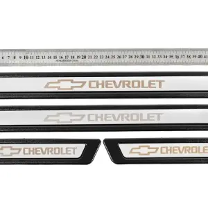 Універсальні накладки на пороги Chevrolet V-3 (4 шт., нерж) для Chevrolet