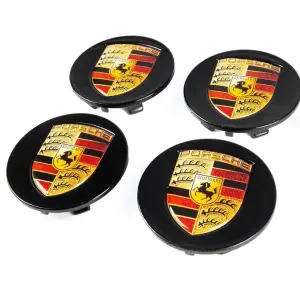 Заглушки у диски 76/71мм чорні (4 шт) для Porsche