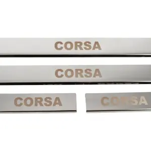 Накладки на пороги Carmos (4 шт, нерж) для Opel Corsa E 2015–2019