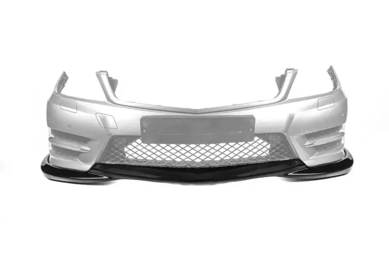 Накладка на передній бампер DPT V2 (2011-2015, чорний глянець) для Mercedes-Benz C-class W204 2007–2015