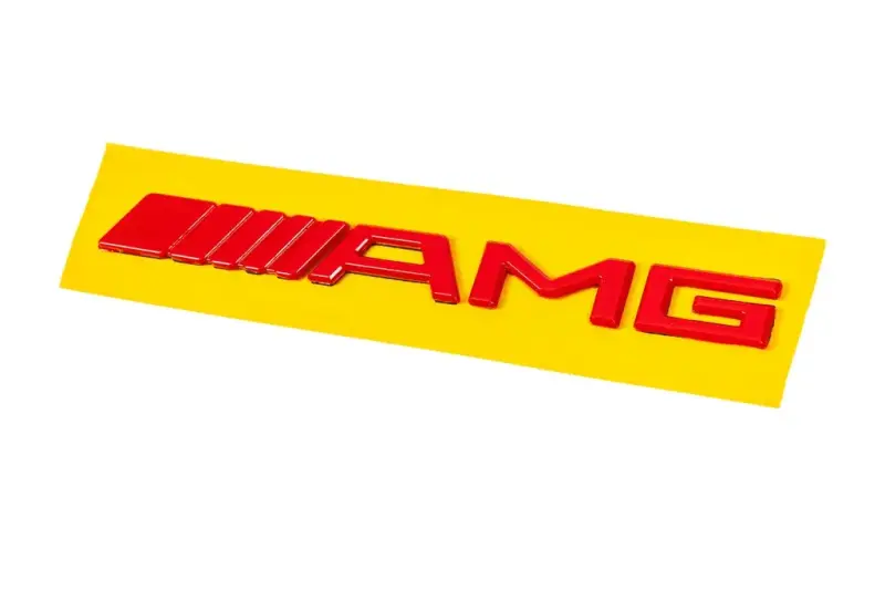 Шильдик AMG (20см, ABS, червоний) для Mercedes-Benz