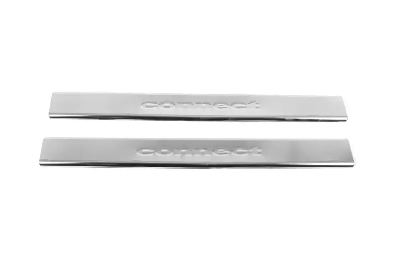 Накладки на пороги Carmos V2 (2 шт, нерж) для Ford Connect 2010–2013