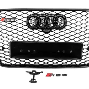 Передня чорна решітка RS-style (2014-2018) для Audi A6 C7 2011–2018