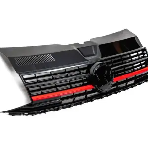 Передні решітку з червоною смужкою (під емблему) для Volkswagen T6 2015–2024