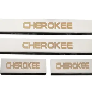 Накладки на пороги V-2 (4 шт, нерж) для Jeep Grand Cherokee WK2 2010–2021