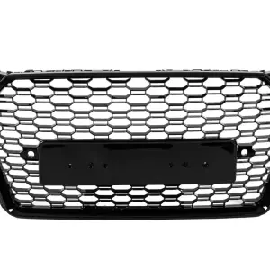 Передня решітка RS-style Quattro (без лого, 2015-2019, чорна) для Audi A4 B9 2015–2024