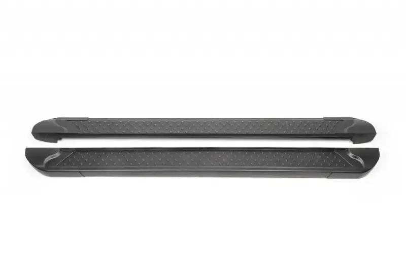 Бокові пороги Allmond Black (2 шт., Алюміній) для Nissan Terrano 2014–