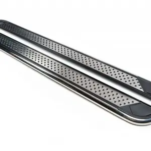 Бокові пороги Maydos V2 (2 шт., алюміній ↗ нерж) для BMW X5 E70 2007–2013