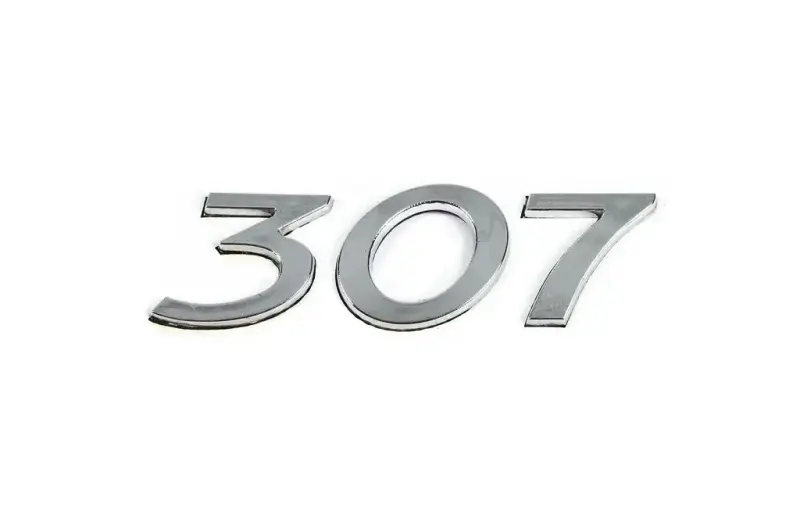 Напис 307 (105мм на 30мм) для Peugeot 307 2001–2008