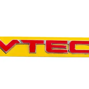 Напис VTEC червоний з хром (110мм на 15мм) для Honda