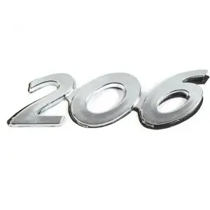 Напис 206 (90мм на 25мм) для Peugeot 206 1998–2024