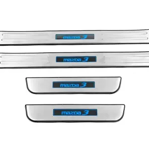 Накладки на пороги Libao LED (4 шт, нерж) для Mazda 3 2009–2013