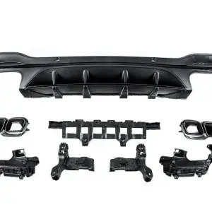 Задній дифузор з насадками Black (Дизайн AMG63) для Mercedes-Benz GLC X253 2015–2022