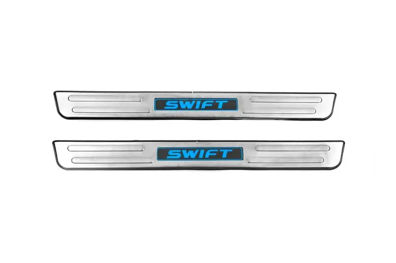 Накладки на пороги Libao LED (2 шт, нерж) для Suzuki Swift 2010–2017