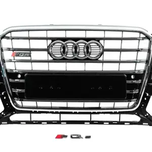 Передня решітка SQ-Style (2012-2017, чорна з хромом) для Audi Q5 2008–2017
