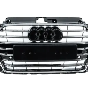 Передня решітка S-style (2016-2020, чорний з хромом) для Audi A3 2012–2020