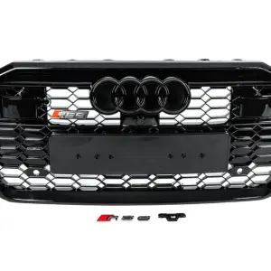 Передня решітка RS-style (з ACC, чорна) для Audi A6 C8 2018–2025