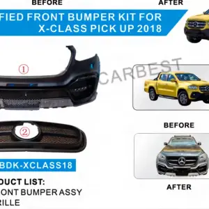 Передній бампер з решіткою (стиль AMG) для Mercedes-Benz X class 2017–2020