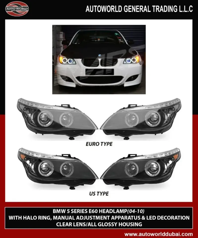 Передні фари (2 шт) для BMW 5 серія E60/E61 2003–2010