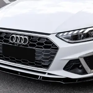 Накладка на передній бампер Lip (для S-Line 2019-2024, ABS) для Audi A4 B9 2015–2024