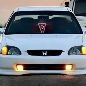 Передня Lip накладка DPT V-1 (чорний глянець) для Honda Civic 1995–2001