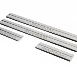 Накладки на пороги (Carmos V1, 4 шт, нерж.) для Nissan Qashqai 2007–2010