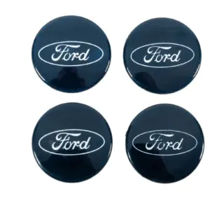 Ковпачки на диски 53/51мм темно сині (4 шт) для Ford