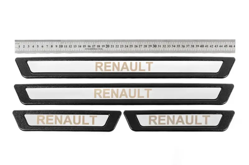 Універсальні накладки на пороги Renault V-3 (4 шт., нерж) для Renault