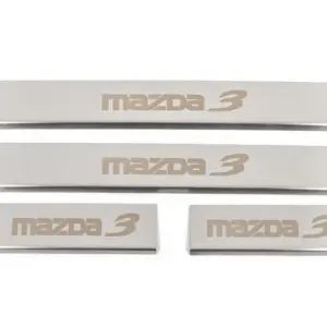 Накладки на пороги (4 шт, Матові, нерж) для Mazda 3 2013–2019